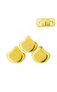Ginko Leaf Beads 7.5x7.5mm 24K Gold Plated